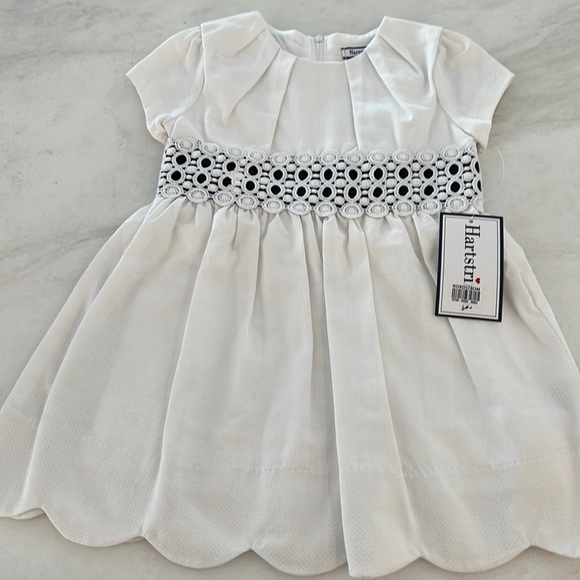 heartstrings Other - Girls white pique heartstrings dress, NWT, size 2T, navy and white waist detail